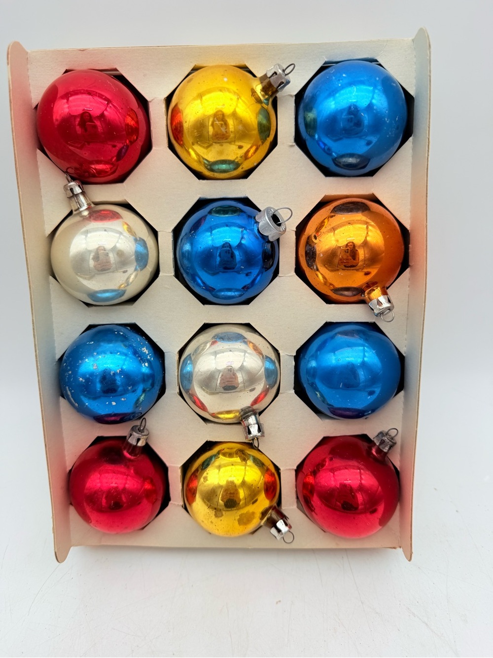 Vintage Shiny Glass Holiday Ornament Set - Multicolor